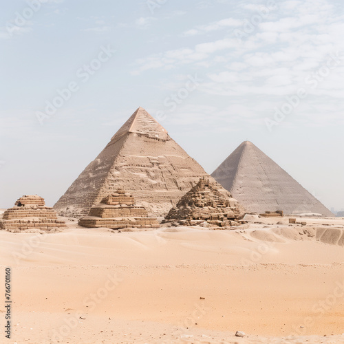 Majestic Egyptian Pyramids on a Sunny Day