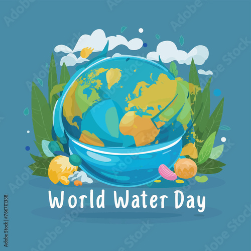 Captivating World Water Day Vector Art: Dive into Stunning Flat Design Illustrations photo