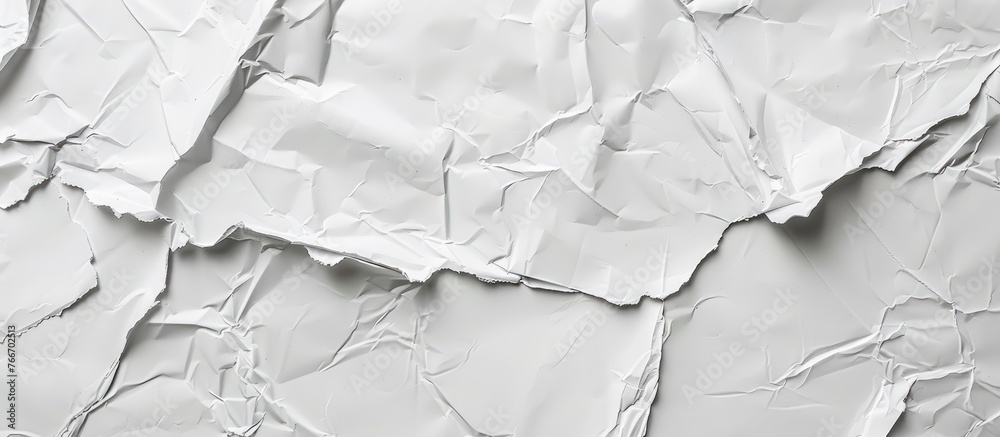 Poster template with white wrinkled appearance and paper texture, pasted on a white background. Mock up of an empty frame and urban advertising canvas. Poster template with white wrinkled appearance and paper texture, pasted on a white background. Mock up of an empty frame and urban advertising canvas.
