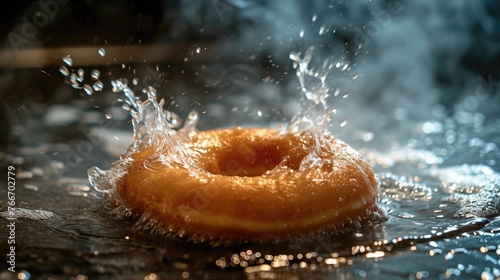 Boiling cooking in oil donut doughnuts wallpaper background