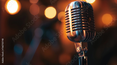 Black Podcast microphone, cinematic photo, full microphone showing, HD flat background