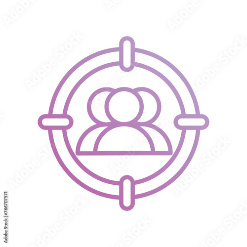 target audience icon with white background vector stock illustration