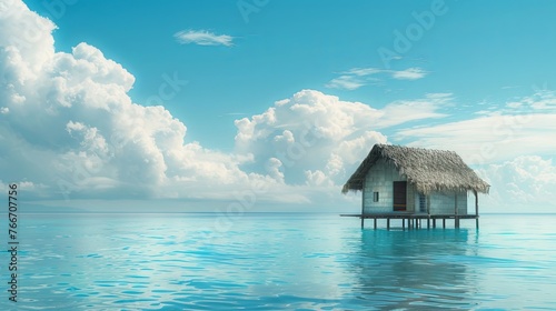 Hut beach sea hotel resort wallpaper background