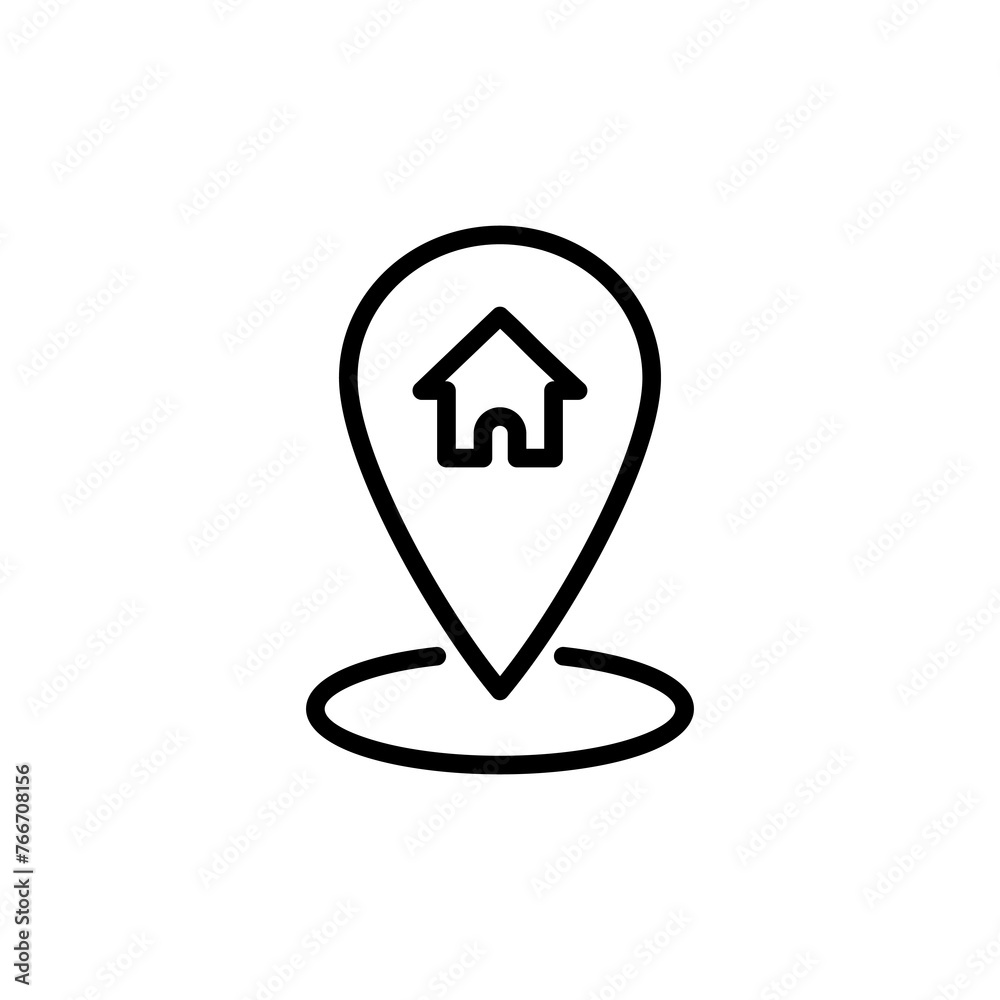 Address symbol icon vector isolated on white background . address icon ...