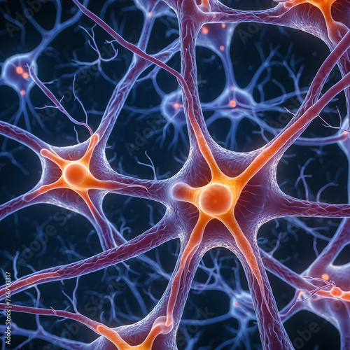 Closeup view of neuron cells