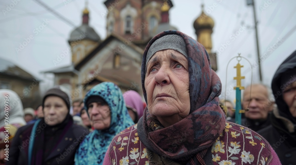 Religious Freedom Professional captures of religious communities in Ukraine highlighting the importance of religious freedom an  AI generated illustration