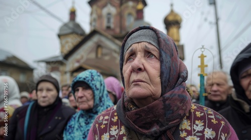 Religious Freedom Professional captures of religious communities in Ukraine highlighting the importance of religious freedom an AI generated illustration