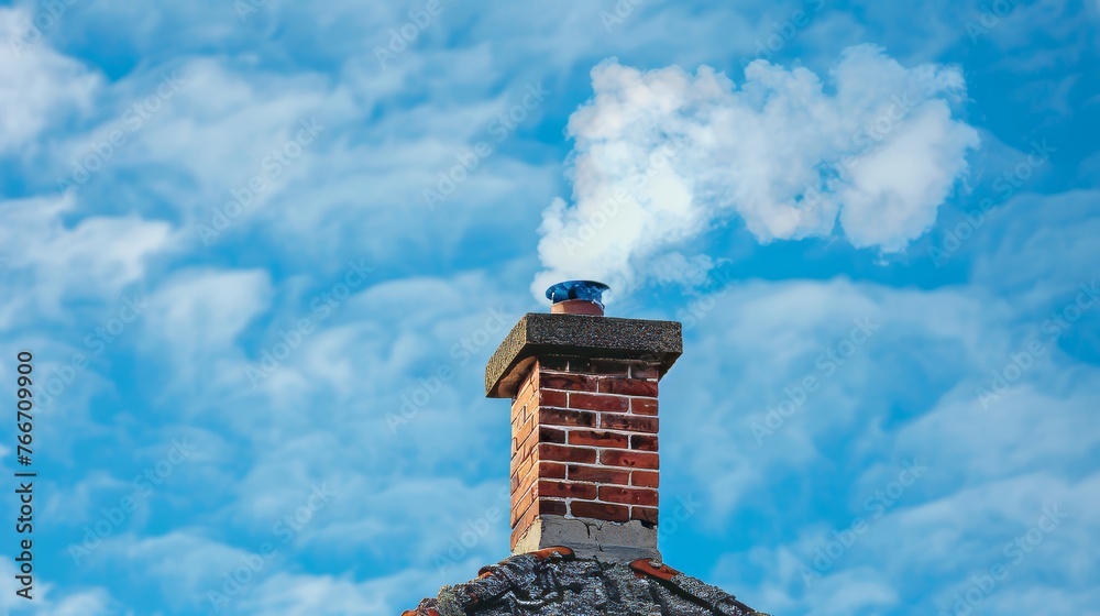 Smoke rising from a chimney AI generated illustration Smoke rising from a chimney AI generated illustration