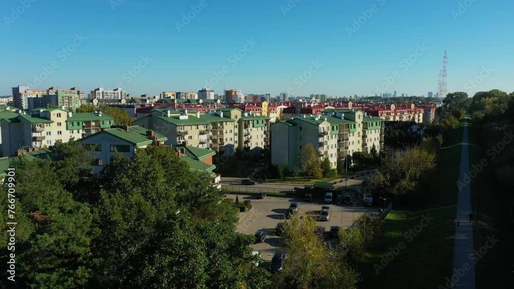 Beautiful Housing Estate Nowodwory Warsaw Aerial View Poland Beautiful Housing Estate Nowodwory Warsaw Aerial View Poland