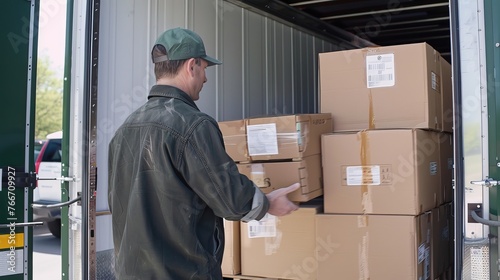 Specialty Deliveries Detailed shots showcasing specialized delivery services for fragile perishable or oversized items  AI generated illustration