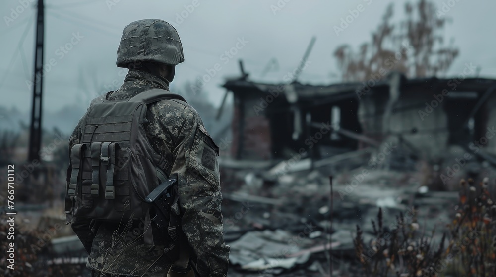 Trauma and Healing Cinematic shots exploring the psychological toll of war on Ukrainian society from PTSD to efforts towards me  AI generated illustration