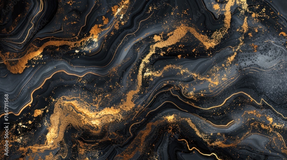 Black and gold marble design. Created with Ai