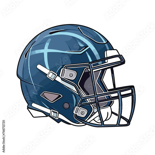 American football helmet equiment blue lines cartoo
