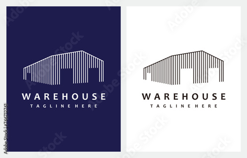 Warehouse Minimalist logo design vector template illustration