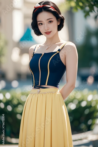 girl with snowwhite dress photo