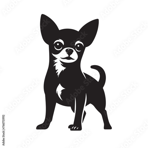 Black and White Chihuahua Illustration, Vintage Chihuahua Art, Chihuahua Silhouette Collection, Chihuahua Silhouette Illustration, Vintage Chihuahua Artwork, Chihuahua Silhouette Designs