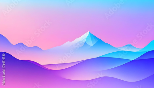 A website banner with a gradient of blue, pink, and purple colors