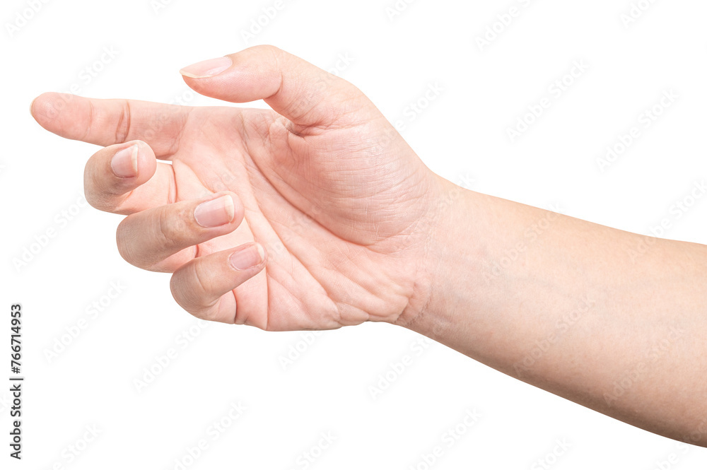 isolated of male hand holding something like a bottle or can. isolated of male hand holding something like a bottle or can.