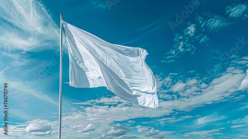 White empty flag template mock up wallpaper background © Irina