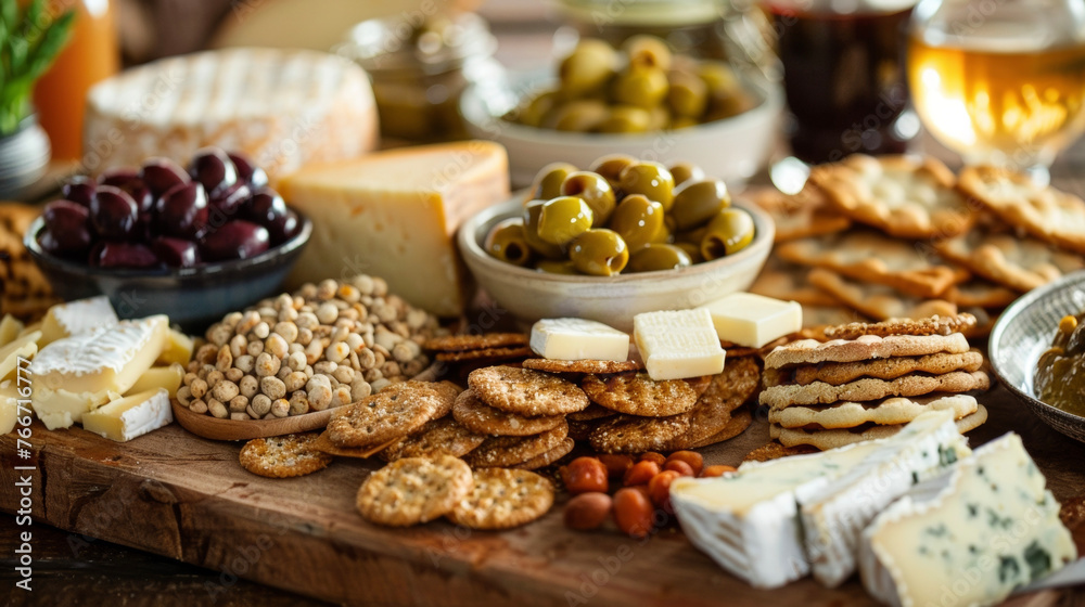 A variety of gourmet cheese crackers and spreads for a sophisticated twist on traditional picnic fare.