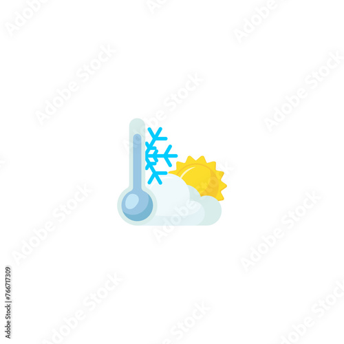 cloudy clouds with temperature vector forecast