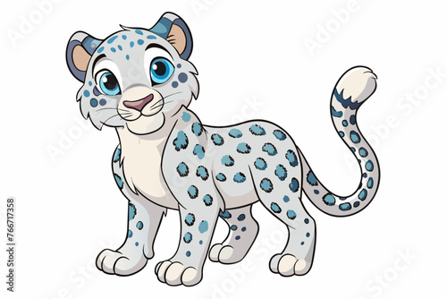snow leopard vector illustration