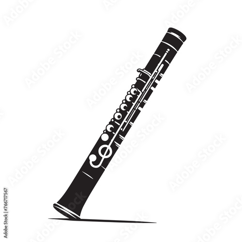 Flute Silhouette Collection, Vintage Styled Flute Silhouettes, Black and White Flute Vector , Classic Flute Illustrations in Vector, Flute Silhouette, Flute Silhouette Melodies, Flute Silhouette Art