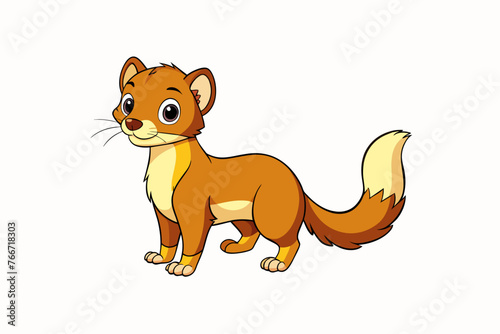 cartoon stoat vector illustration