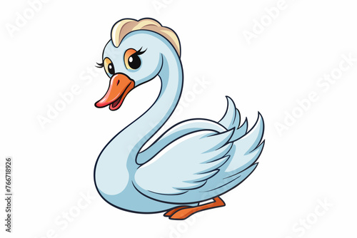 cartoon swan vector illustration