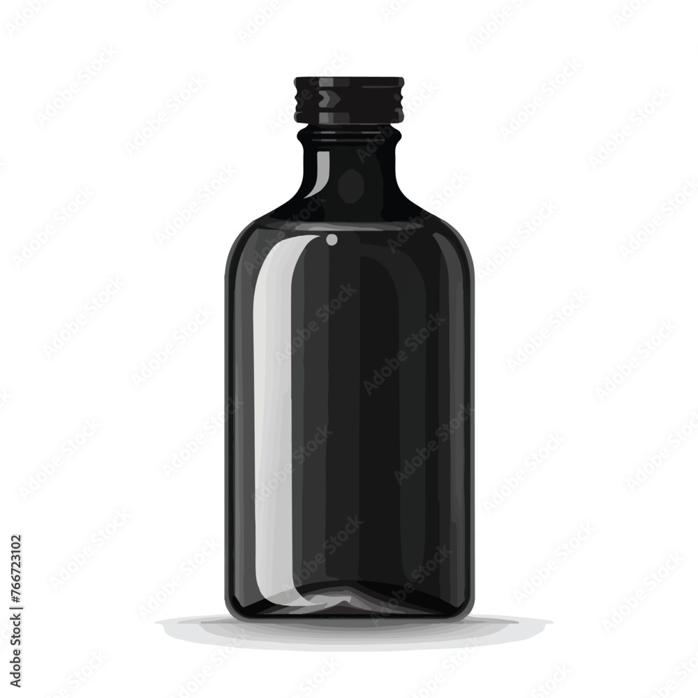 Black glass bottle icon vector element design templ