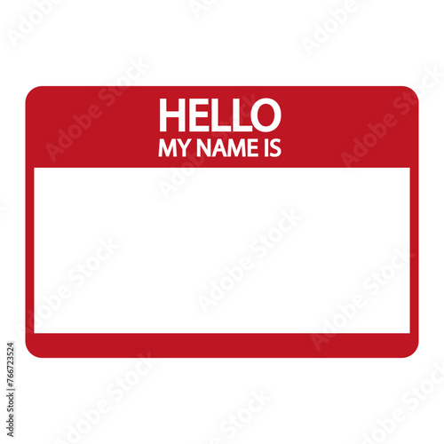Name tag sticker icon. Hello my name is introduction label. Networking event badge. Personal identification. Vector illustration. EPS 10.