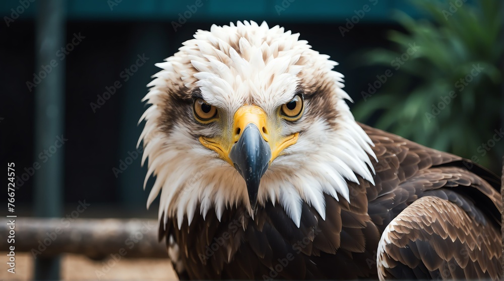 A eagle in zoo looking at the camera from Generative AI A eagle in zoo looking at the camera from Generative AI