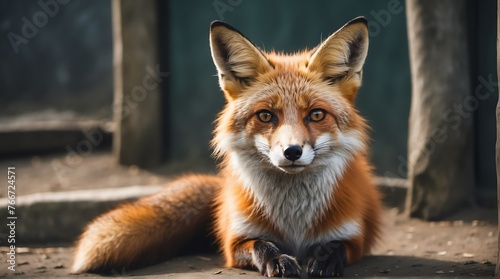 A fox in zoo looking at the camera from Generative AI © Arceli