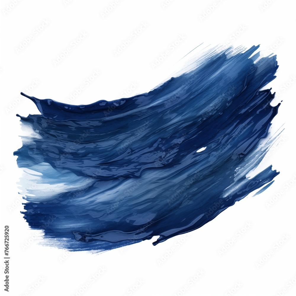 Deep Navy Blue paint brush strokes in watercolor