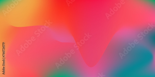 Abstract vibrant digital watercolor orange, red and aquamarine blue colors mesh gradient background. Trendy colorful liquid wavy backdrop for ui design, banner, technology business poster