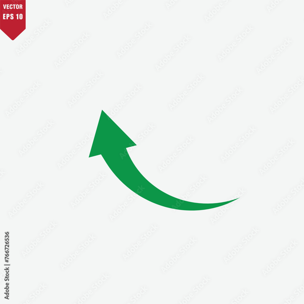 Arrow curved icon vector logo design template
