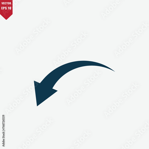 Arrow curved icon vector logo design template