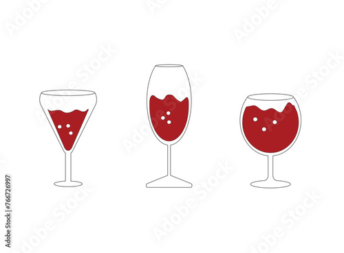 Three glasses with the same drink vector