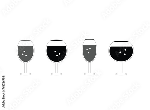 Vector drink filled glass