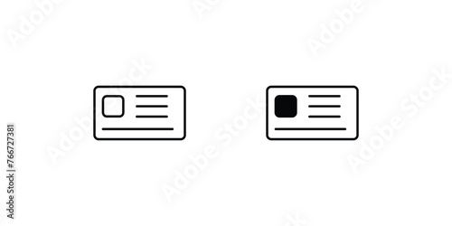 Quadro em tela business card icon with white background vector stock illustration