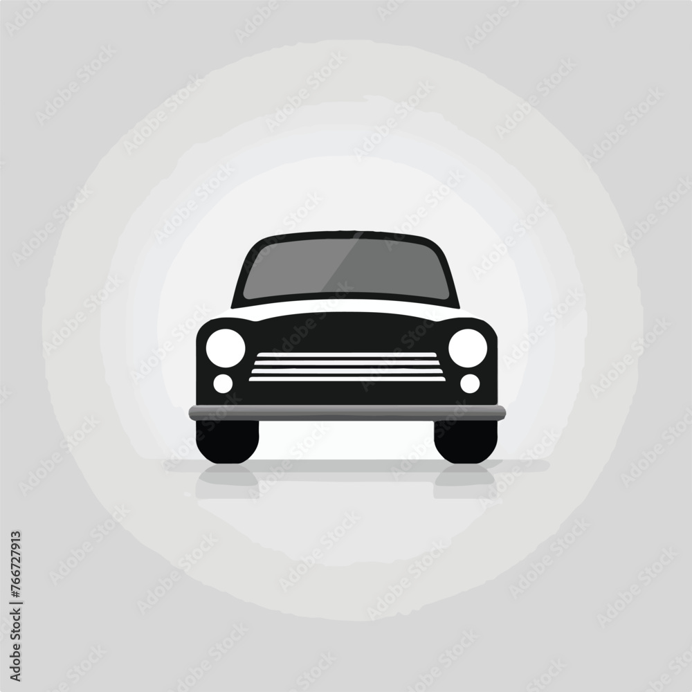 Car icon in black and white style. Vector illustrat