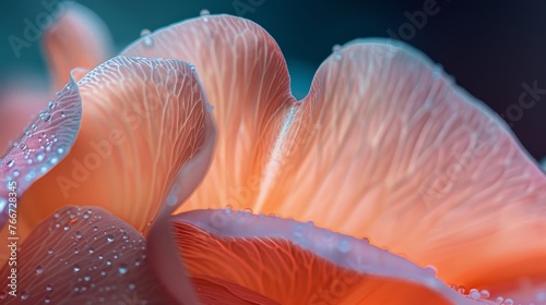 A mesmerizing close-up of a delicate flower petal AI generated illustration