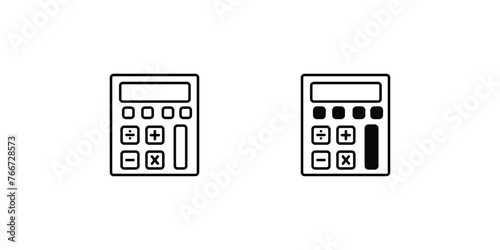 calculator icon with white background vector stock illustration
