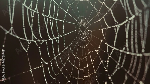 Dew on a spiderweb AI generated illustration
