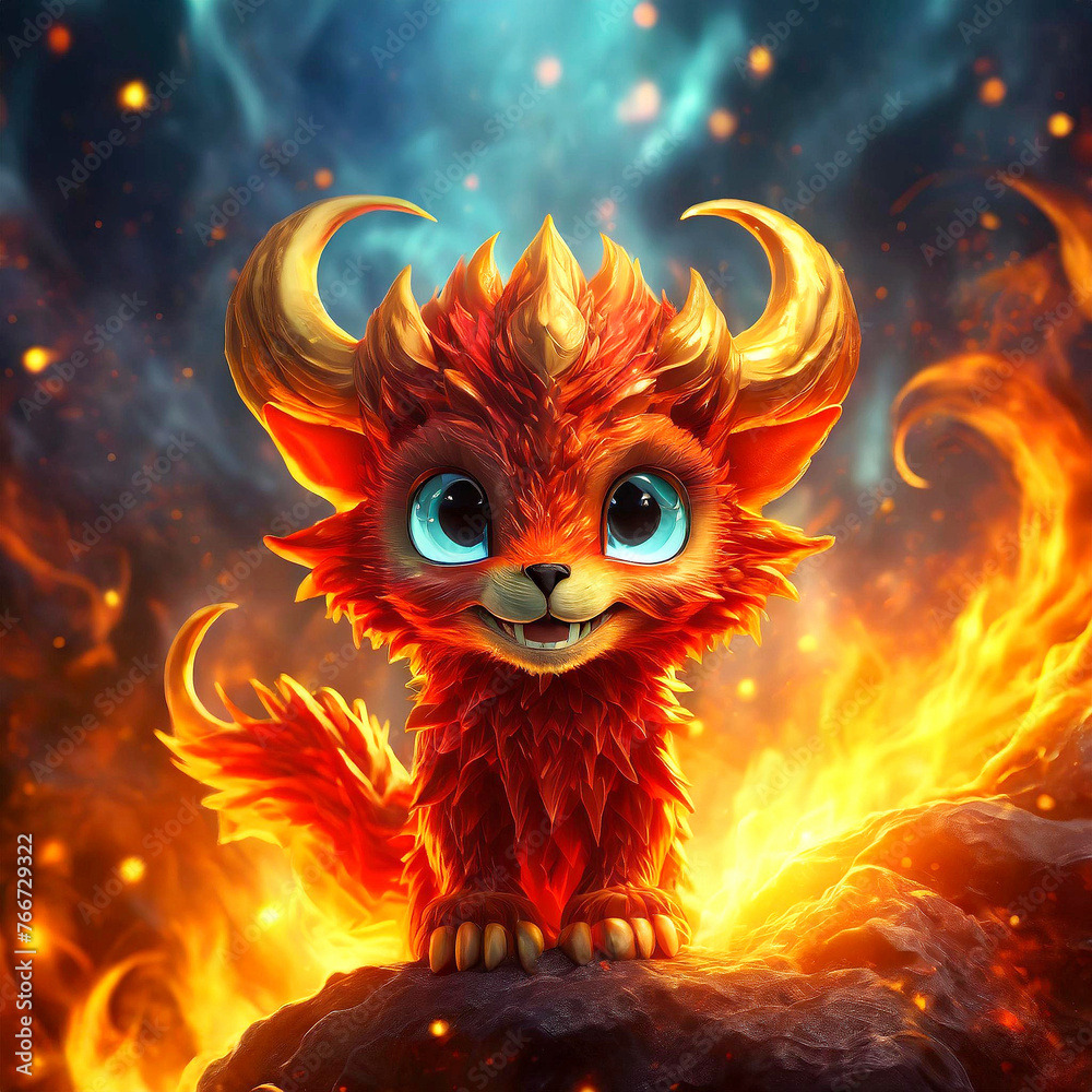 불지옥에서도 환한 미소를 보여주는 꼬마 케로베로스 (Little Keroveros Showing a Bright Smile Even in Fire Hell) 불지옥에서도 환한 미소를 보여주는 꼬마 케로베로스 (Little Keroveros Showing a Bright Smile Even in Fire Hell)