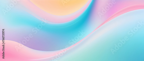 Vibrant pastel waves, colorful bright soft beauty abstract background illustration