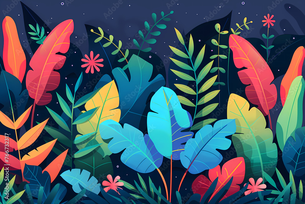 Flat wind tropical plant illustration Flat wind tropical plant illustration