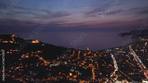 Night over Alanya, Turkish Riviera on Mediterranean Coast, Antalya, Turkey, Asia photo