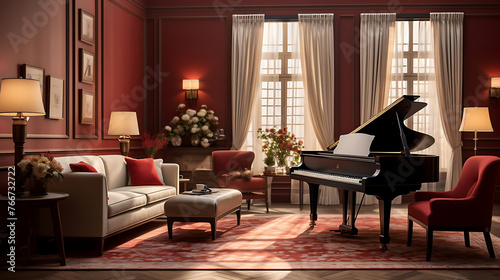 Harmonious Haven: Step into the Warmth and Elegance of a Traditional-style Music Room, Where Melodies and Memories Dance in Perfect Harmony.