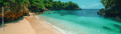 Hidden tropical paradise, azure waters, secluded beach, ultimate escape